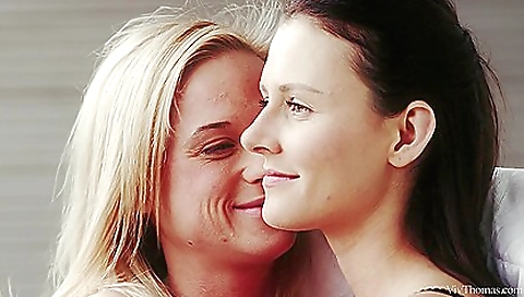 Two lesbian sex with strap-on carpet