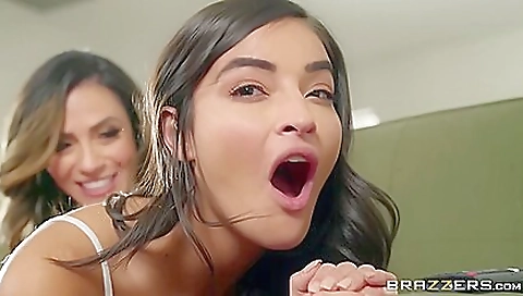 Emily Willis And Ariella Ferrera In The Babysitters Anal Initiation